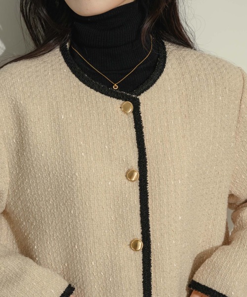 NEUNA（ヌナ）の「ツイードジャケット（テーラードジャケット・レディース・ブラック/ベージュ・FREE）」の7枚目の写真