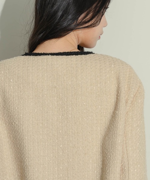 NEUNA（ヌナ）の「ツイードジャケット（テーラードジャケット・レディース・ブラック/ベージュ・FREE）」の6枚目の写真