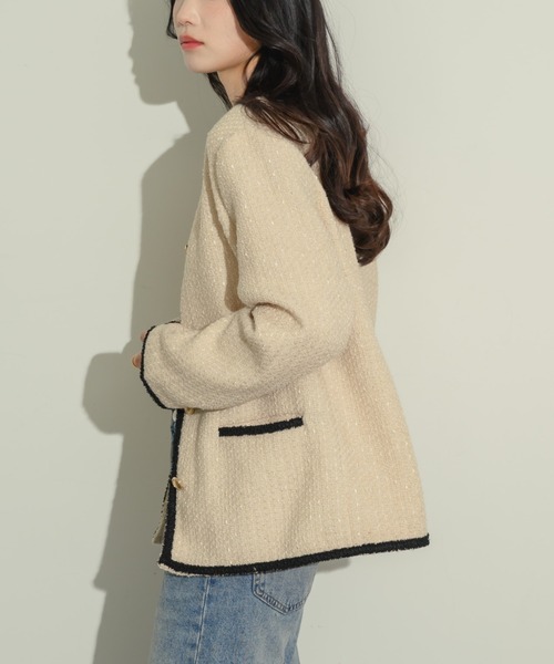 NEUNA（ヌナ）の「ツイードジャケット（テーラードジャケット・レディース・ブラック/ベージュ・FREE）」の12枚目の写真