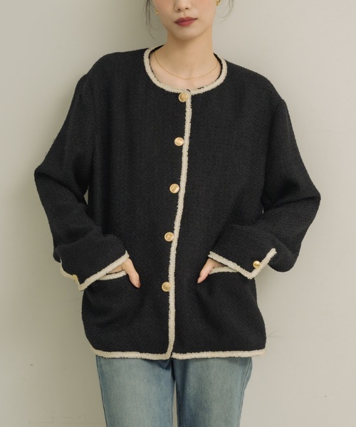 NEUNA（ヌナ）の「ツイードジャケット（テーラードジャケット・レディース・ブラック/ベージュ・FREE）」の20枚目の写真