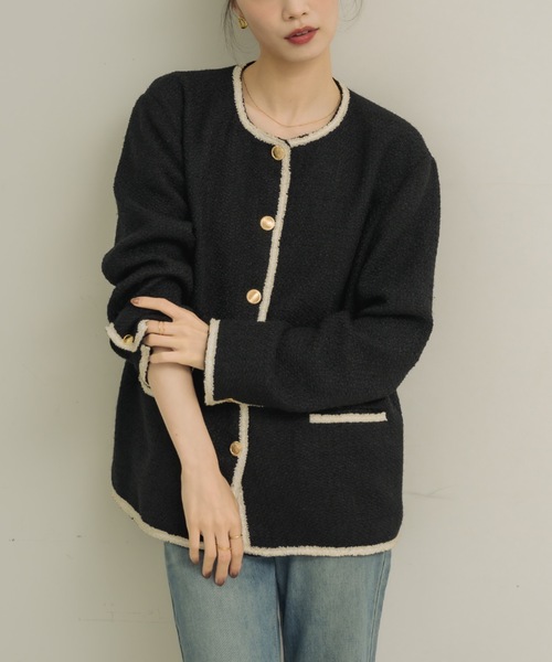 NEUNA（ヌナ）の「ツイードジャケット（テーラードジャケット・レディース・ブラック/ベージュ・FREE）」の22枚目の写真