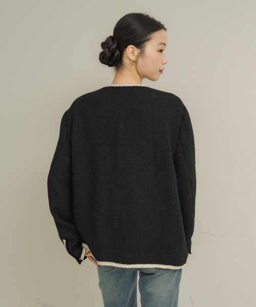 NEUNA（ヌナ）の「ツイードジャケット（テーラードジャケット・レディース・ブラック/ベージュ・FREE）」の18枚目の写真