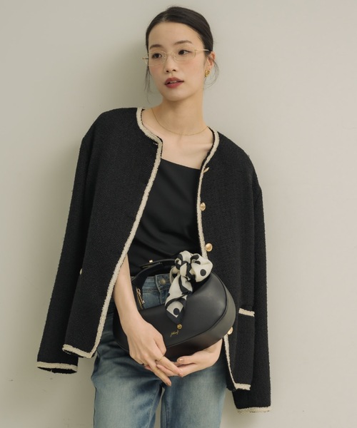 na.e ナエ ツイードジャケット na.e ツイードジャケット ホワイトの通販 by まなたこ's shop