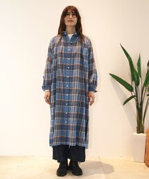 【WOMEN】チェック シャツワンピース