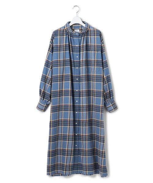 J.PRESS YORK STREET（ジェイプレスヨークストリート）の「【WOMEN】チェック シャツワンピース（シャツワンピース・レディース・ブラック系3/ブルー系3/ライトグレー系3・F）」の9枚目の写真