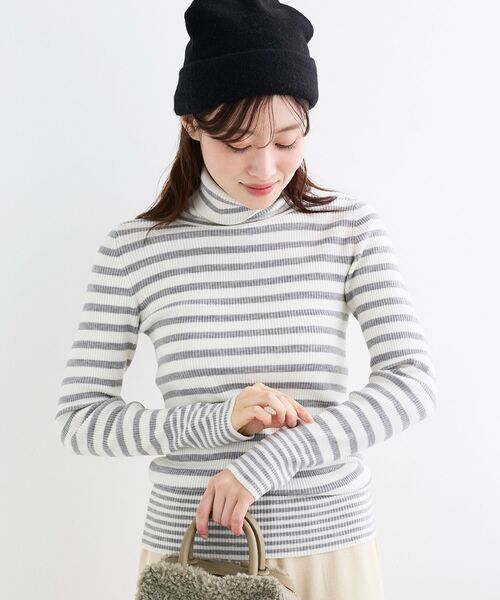 le.coeur blanc（ルクールブラン）の「リブタートルネックニット（ニット/セーター・レディース・ホワイト系その他/グレー/グレイッシュベージュ/グレー系その他/オフホワイト/ブラウン系その他2/ブラック・38）」の5枚目の写真