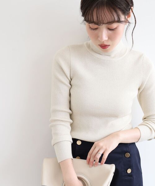 le.coeur blanc（ルクールブラン）の「リブタートルネックニット（ニット/セーター・レディース・ホワイト系その他/グレー/グレイッシュベージュ/グレー系その他/オフホワイト/ブラウン系その他2/ブラック・38）」の2枚目の写真