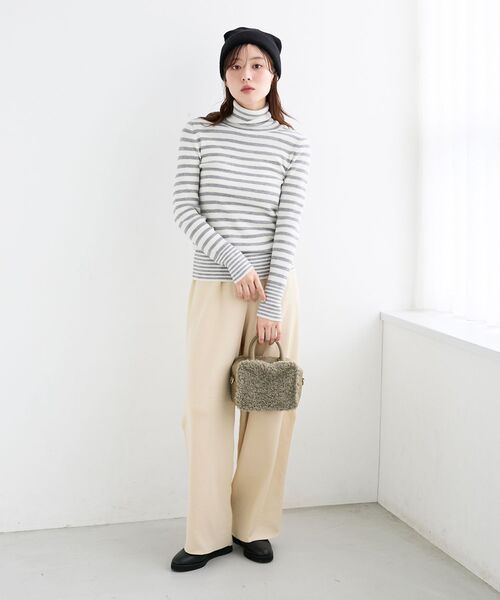 le.coeur blanc（ルクールブラン）の「リブタートルネックニット（ニット/セーター・レディース・ホワイト系その他/グレー/グレイッシュベージュ/グレー系その他/オフホワイト/ブラウン系その他2/ブラック・38）」の9枚目の写真