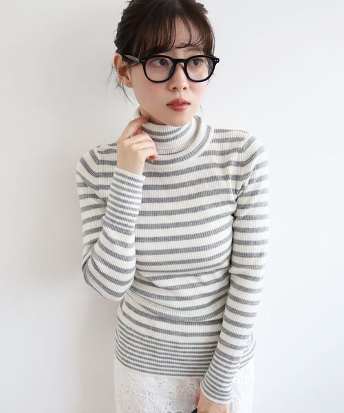 le.coeur blanc（ルクールブラン）の「リブタートルネックニット（ニット/セーター・レディース・ホワイト系その他/グレー/グレイッシュベージュ/グレー系その他/オフホワイト/ブラウン系その他2/ブラック・38）」の14枚目の写真