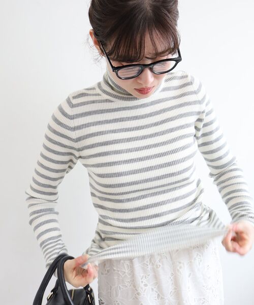 le.coeur blanc（ルクールブラン）の「リブタートルネックニット（ニット/セーター・レディース・ホワイト系その他/グレー/グレイッシュベージュ/グレー系その他/オフホワイト/ブラウン系その他2/ブラック・38）」の15枚目の写真