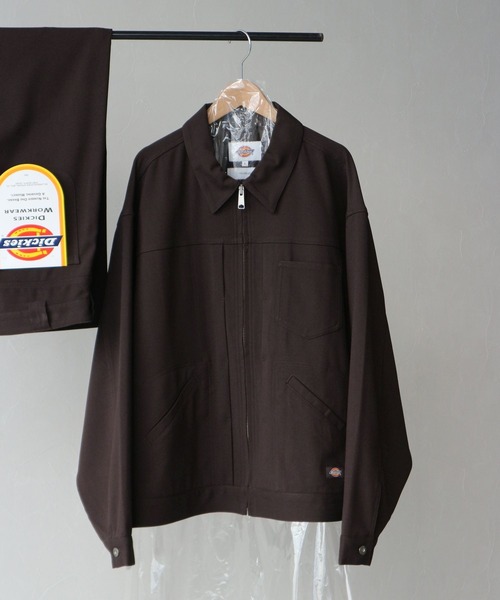 Dickies(ディッキーズ)の「【Dickies】別注/TRトラッカージャケット<セットアップ着用可能>(ブルゾン・メンズ・ブラック/グレー系その他/ダークブラウン・MEDIUM/LARGE)」の3枚目の写真