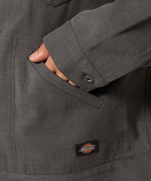 Dickies(ディッキーズ)の「【Dickies】別注/TRトラッカージャケット<セットアップ着用可能>(ブルゾン・メンズ・ブラック/グレー系その他/ダークブラウン・MEDIUM/LARGE)」の17枚目の写真