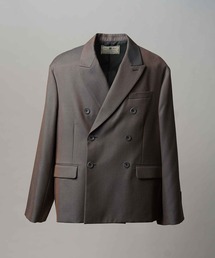MAISON SPECIAL（メゾンスペシャル）の「《UNISEX》4 Colors Chambray Washable Wool Prime-Over Peaked Lapel Double Breasted Jacket/4色シャンブレーウォッシャブルウールプライムオーバーピークドラペルダブルテーラードジャケット【MAISON SPECIAL/メゾンスペシャル】■セットアップ対応■（テーラードジャケット）」