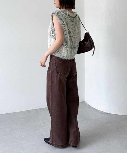 archives(アルシーヴ)の「グラデーションロングフェザーニットベスト(ベスト・レディース・ブラウン/アイボリー・MEDIUM)」の11枚目の写真