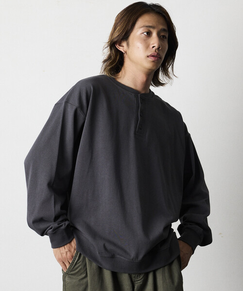 ストリート　蓄光　ビックシルエット　ロングスリーブ　ワイド ブラック ビッグシルエットロングスリーブTシャツ for PlayStation