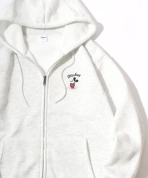 Disney（ディズニー）の「2025AW Disney/ディズニー オーバーサイズ ワンポイント刺繍 裏起毛ボア スウェット フルジップパーカー レディース メンズ トレーナー（パーカー）」