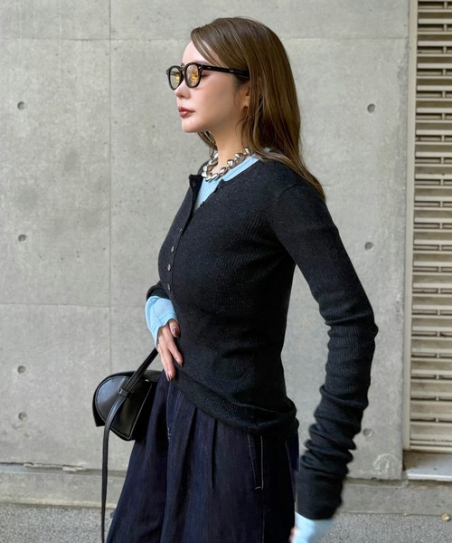 LAULEN(ローレン)の「henry neck lib knit /ヘンリーネックリブ長袖ニットプルオーバー(ニット/セーター・レディース・ブラウン/ベージュ/ブラック・FREE)」の19枚目の写真