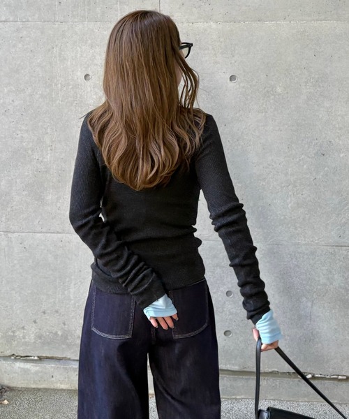 LAULEN(ローレン)の「henry neck lib knit /ヘンリーネックリブ長袖ニットプルオーバー(ニット/セーター・レディース・ブラウン/ベージュ/ブラック・FREE)」の20枚目の写真