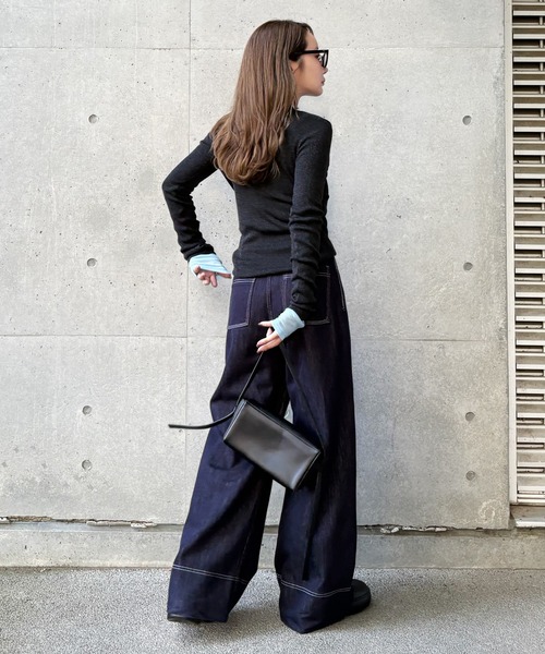 LAULEN(ローレン)の「henry neck lib knit /ヘンリーネックリブ長袖ニットプルオーバー(ニット/セーター・レディース・ブラウン/ベージュ/ブラック・FREE)」の22枚目の写真