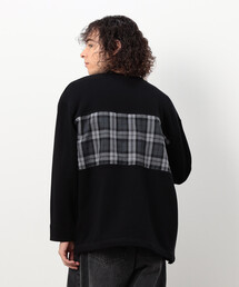 Purple&Yellow（パープルアンドイエロー）の「チェック切り替え プルオーバー（Tシャツ/カットソー）」