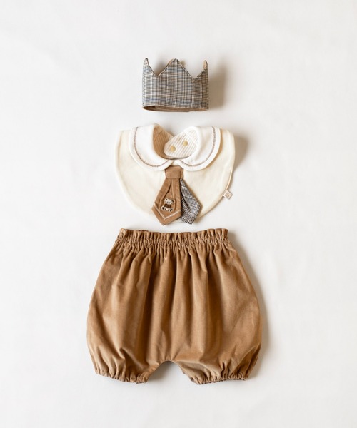 mocmof（モクモフ）の「おめかし ギフトセット （ ロイヤルベア）（ベビーギフト・キッズ・ベージュ/グレー/ネイビー・ﾌﾘ-）」の2枚目の写真