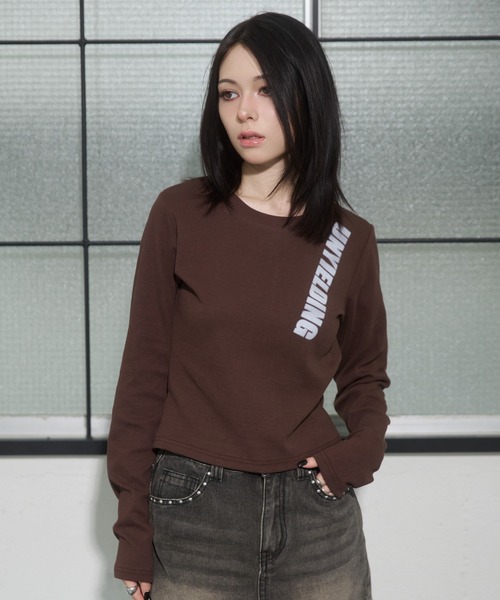 ENVYM(アンビー)の「スプレープリントTシャツ(Tシャツ/カットソー・レディース・ブラウン/レッド/ブラック・FREE)」の17枚目の写真