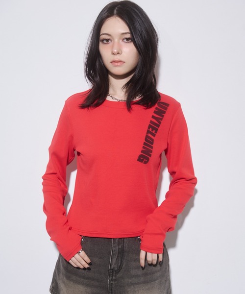 ENVYM(アンビー)の「スプレープリントTシャツ(Tシャツ/カットソー・レディース・ブラウン/レッド/ブラック・FREE)」の12枚目の写真
