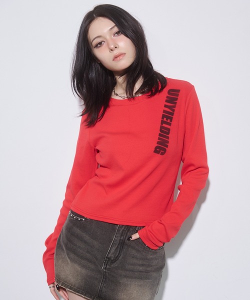 ENVYM(アンビー)の「スプレープリントTシャツ(Tシャツ/カットソー・レディース・ブラウン/レッド/ブラック・FREE)」の13枚目の写真
