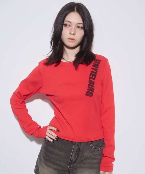 ENVYM(アンビー)の「スプレープリントTシャツ(Tシャツ/カットソー・レディース・ブラウン/レッド/ブラック・FREE)」の15枚目の写真