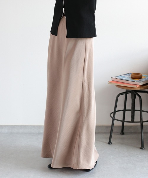 cepo（セポ）の「サテンマーメイドスカート（スカート・レディース・ブラウン/チャコール/ベージュ・M）」の3枚目の写真