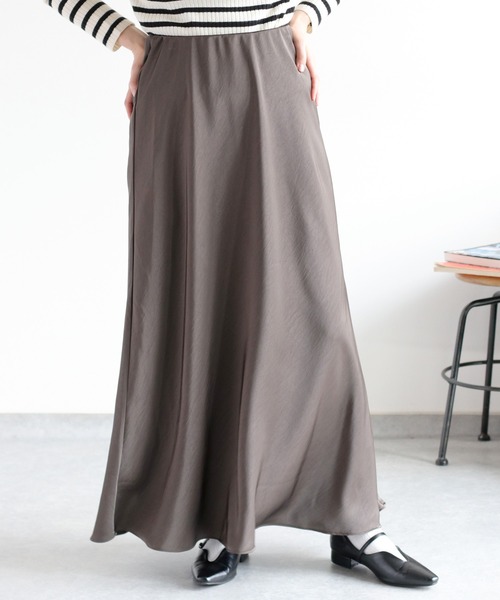 cepo（セポ）の「サテンマーメイドスカート（スカート・レディース・ブラウン/チャコール/ベージュ・M）」の21枚目の写真