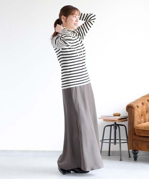 cepo（セポ）の「サテンマーメイドスカート（スカート・レディース・ブラウン/チャコール/ベージュ・M）」の19枚目の写真