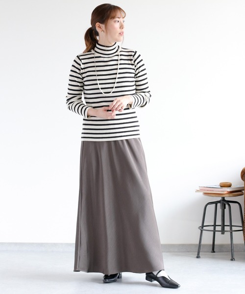 cepo（セポ）の「サテンマーメイドスカート（スカート・レディース・ブラウン/チャコール/ベージュ・M）」の16枚目の写真