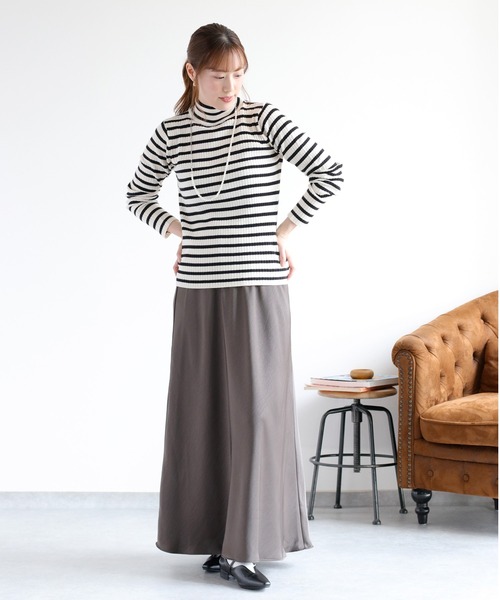 cepo（セポ）の「サテンマーメイドスカート（スカート・レディース・ブラウン/チャコール/ベージュ・M）」の20枚目の写真