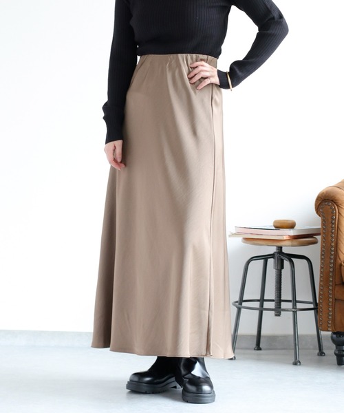 cepo（セポ）の「サテンマーメイドスカート（スカート・レディース・ブラウン/チャコール/ベージュ・M）」の15枚目の写真