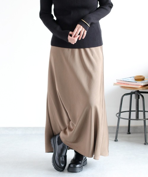 cepo（セポ）の「サテンマーメイドスカート（スカート・レディース・ブラウン/チャコール/ベージュ・M）」の14枚目の写真