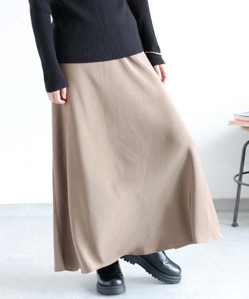 cepo（セポ）の「サテンマーメイドスカート（スカート・レディース・ブラウン/チャコール/ベージュ・M）」の13枚目の写真