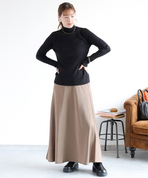 cepo（セポ）の「サテンマーメイドスカート（スカート・レディース・ブラウン/チャコール/ベージュ・M）」の4枚目の写真