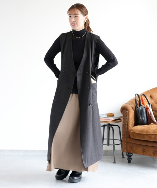 cepo（セポ）の「サテンマーメイドスカート（スカート・レディース・ブラウン/チャコール/ベージュ・M）」の8枚目の写真