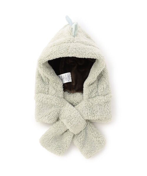 Ampersand(アンパサンド)の「【ジュニア対応】アニマルボアフードマフラー(ニットキャップ/ビーニー・キッズ・アイボリー/ベージュ/ラベンダー/グリーン・120/140/90)」の14枚目の写真