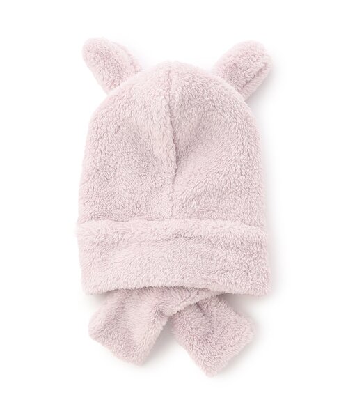 Ampersand(アンパサンド)の「【ジュニア対応】アニマルボアフードマフラー(ニットキャップ/ビーニー・キッズ・アイボリー/ベージュ/ラベンダー/グリーン・120/140/90)」の8枚目の写真