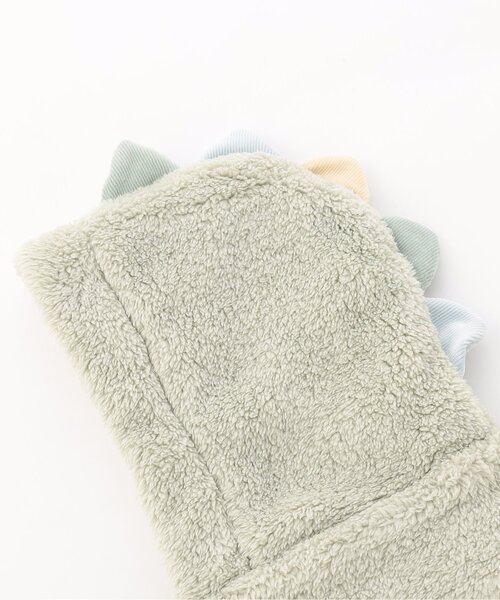 Ampersand(アンパサンド)の「【ジュニア対応】アニマルボアフードマフラー(ニットキャップ/ビーニー・キッズ・アイボリー/ベージュ/ラベンダー/グリーン・120/140/90)」の7枚目の写真