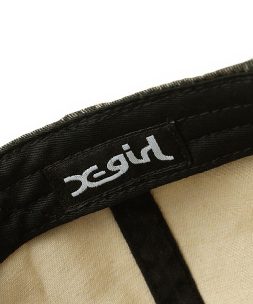 X-girl(エックスガール)の「GOTHIC LOGO 6PANEL CAP(キャップ・レディース・ブラック/オリーブ・ONE SIZE)」の14枚目の写真