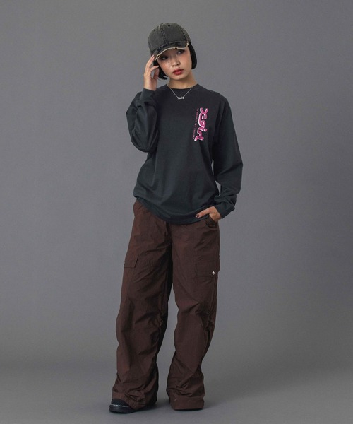 X-girl(エックスガール)の「GOTHIC LOGO 6PANEL CAP(キャップ・レディース・ブラック/オリーブ・ONE SIZE)」の7枚目の写真