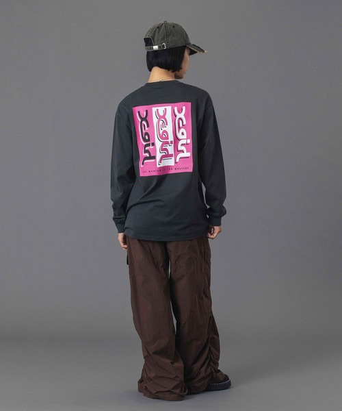 X-girl(エックスガール)の「GOTHIC LOGO 6PANEL CAP(キャップ・レディース・ブラック/オリーブ・ONE SIZE)」の8枚目の写真