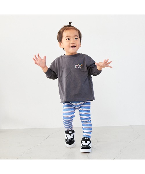 Fluffy BROTHERS（フラッフィーブラザーズ）の「もちもちレギンス（レギンス/スパッツ・キッズ・ブルー/ピンク/ブラウン/ブラック・90/100/110/80/130/120）」の5枚目の写真