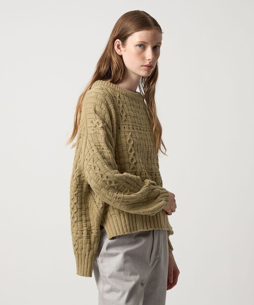Steven Alan（スティーブンアラン）の「＜ONICA × Steven Alan＞COTTON CABLE JUMPER/ニット（ニット/セーター・レディース・ベージュ/ブラック・FREE）」の22枚目の写真