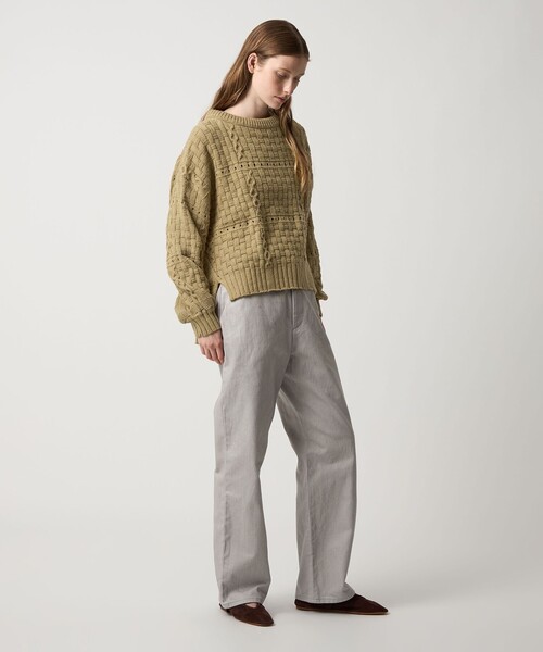 Steven Alan（スティーブンアラン）の「＜ONICA × Steven Alan＞COTTON CABLE JUMPER/ニット（ニット/セーター・レディース・ベージュ/ブラック・FREE）」の14枚目の写真