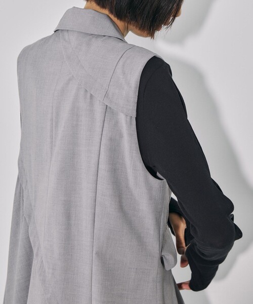 UNITED TOKYO（ユナイテッドトウキョウ）の「【残りわずか！】バイアスカットフレアジレ｜ウォッシャブル/防シワ/セットアップ/オケージョン/レイヤード/ベスト/冬服（ベスト・レディース・グレー/ブラック・FREE）」の13枚目の写真
