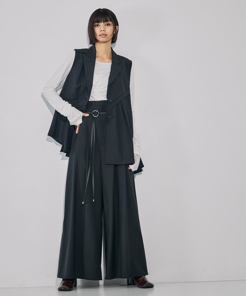 UNITED TOKYO（ユナイテッドトウキョウ）の「【残りわずか！】バイアスカットフレアジレ｜ウォッシャブル/防シワ/セットアップ/オケージョン/レイヤード/ベスト/冬服（ベスト・レディース・グレー/ブラック・FREE）」の16枚目の写真